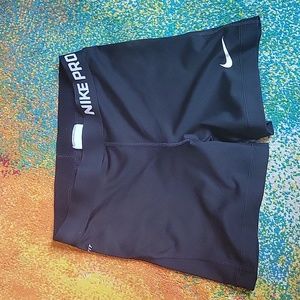 Black Nike Pro dry fit women's shorts
